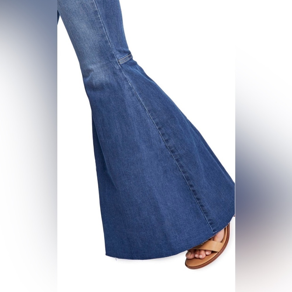 Free People High-Rise Flare Jeans in Medium Blue - Picture 8 of 9